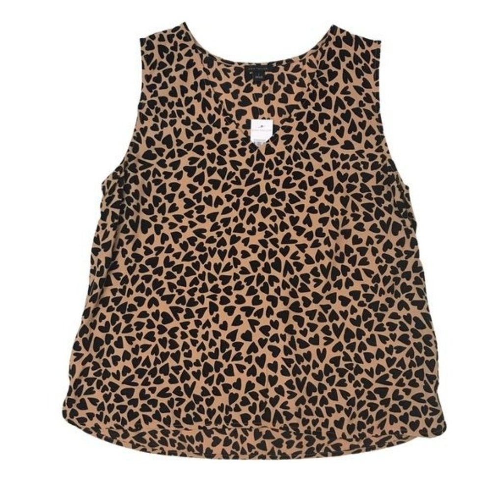 ANN TAYLOR Sleeveless Hearts Blouse Size S